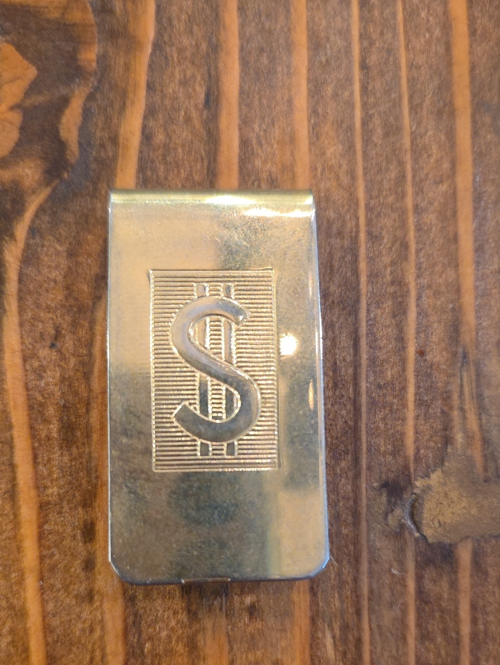 Gold Tone Money Clip with Dollar Sign Vintagr